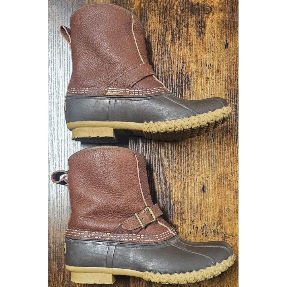 LLBean Men's Lounger L.E Tumbled Leather Shearling Lined Boots Sz 8 M USA - Picture 5 of 7